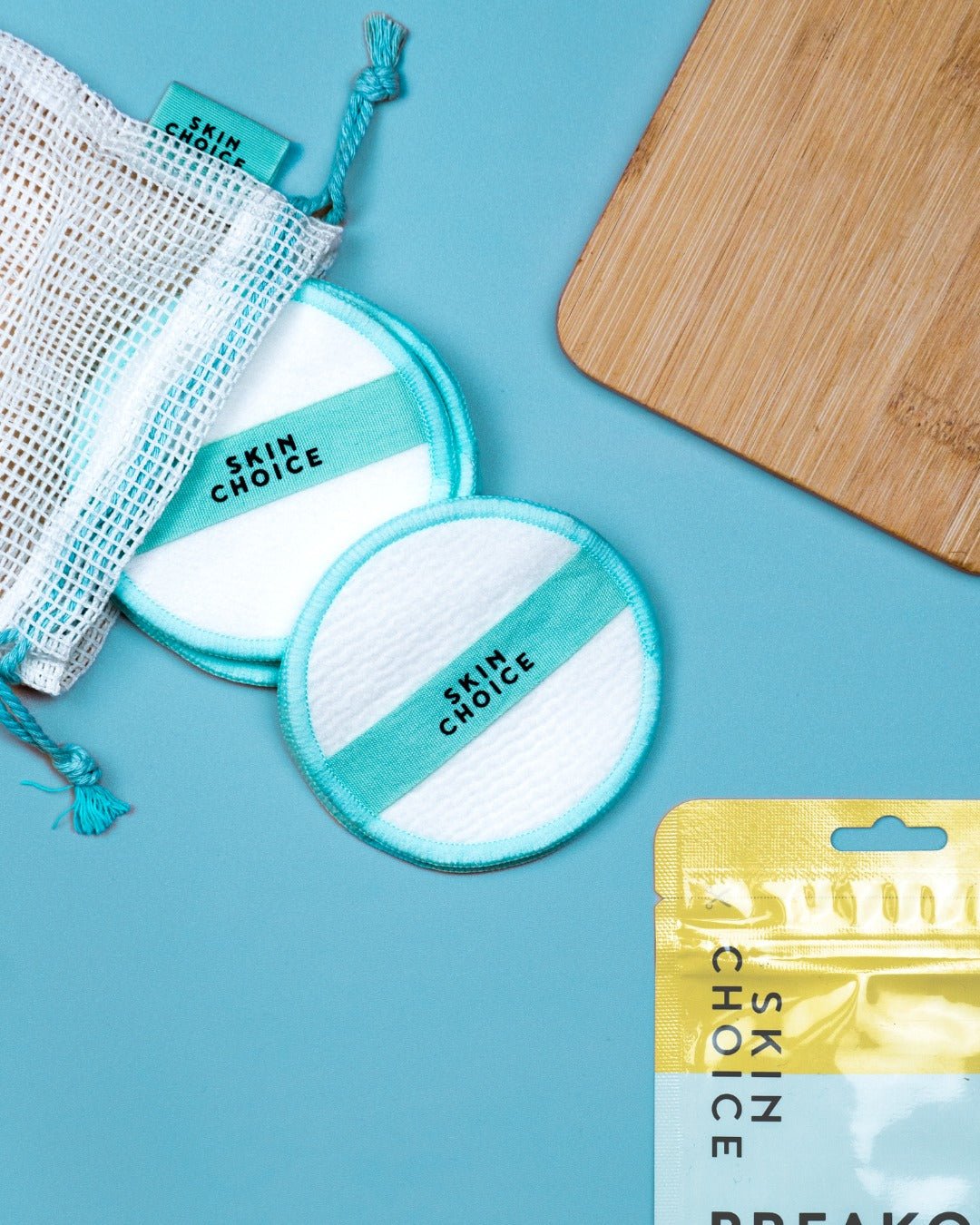 Reusable Cotton Rounds with Mesh Pouch - Skin Choice